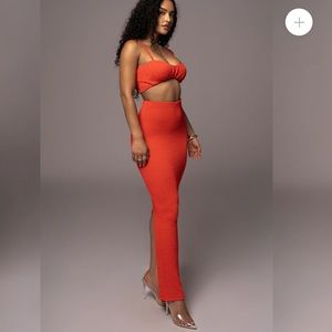 JLUX Label Our Red Fiji 2-Piece Skirt Set